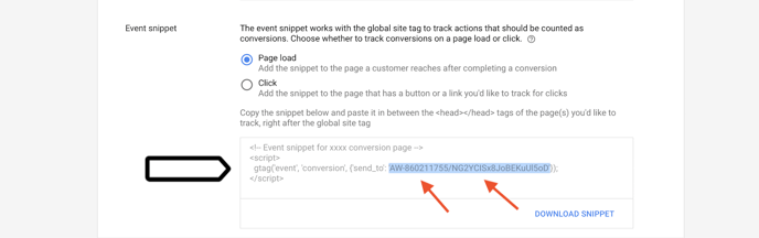 event-snippet-in-google-ads