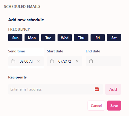 scheduled emails