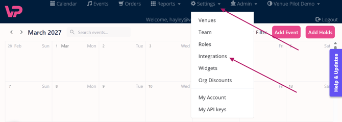 settings integrations