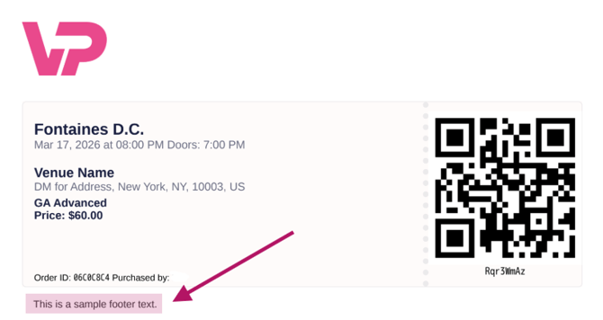 ticket footer sample